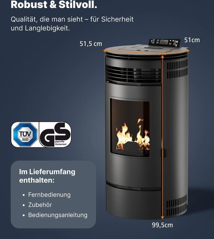 UMBRELLA PR8 – Pelletkaminofen 9 kW | Wi-Fi Ready – Bild 5