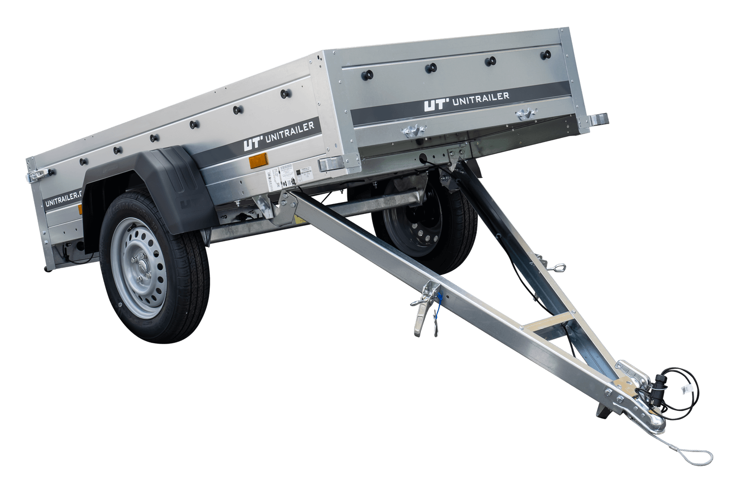 Garden Trailer 200 Kipp Einachsanhänger mit Stützrad und blauer Flachplane – Bild 14